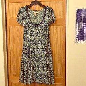 Vintage style drop waist a-line dress